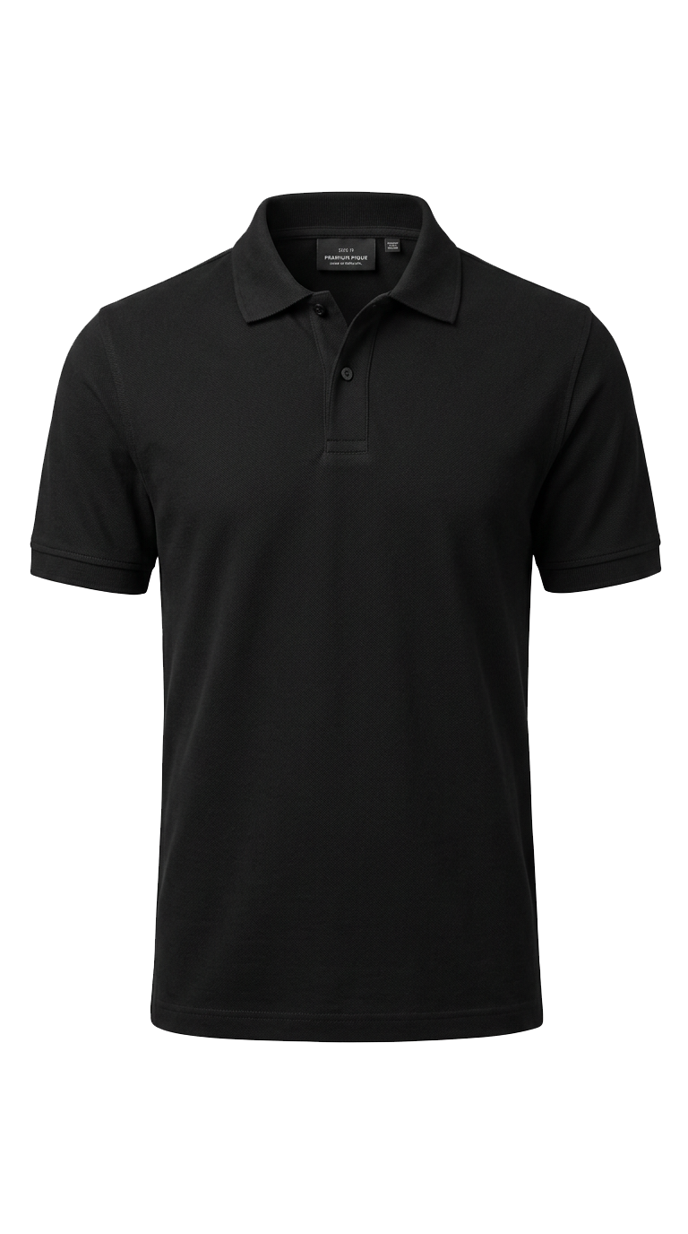 Camiseta polo preta personalizada